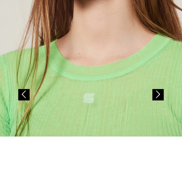 ribbed knit short sleeve slightly sheer Never worn - Picture 5 of 6